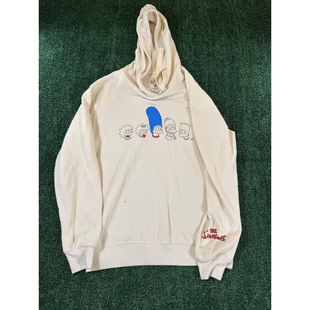 The Simpsons Cream Hoodie Family Graphic Size M